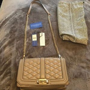 Rebecca Minkoff Quilted Love Taupe Crossbody